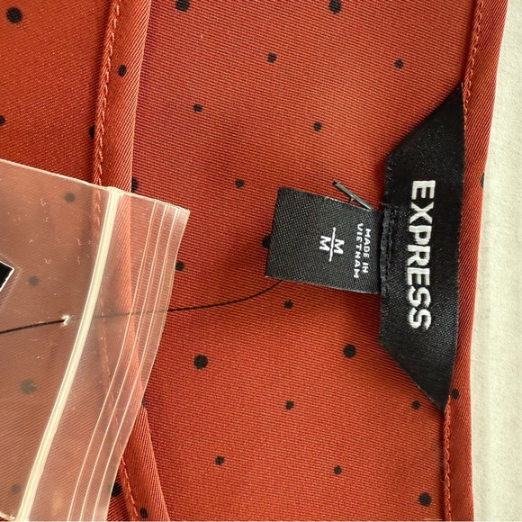 Express Rust Blouse with Polka Dots Size Medium - Picture 6 of 10
